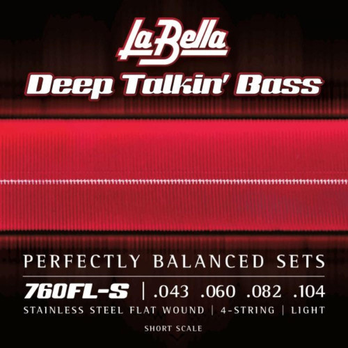 La Bella Deep Talkin' Bass Flatwound Short Scale Bass Strings - .043-.104