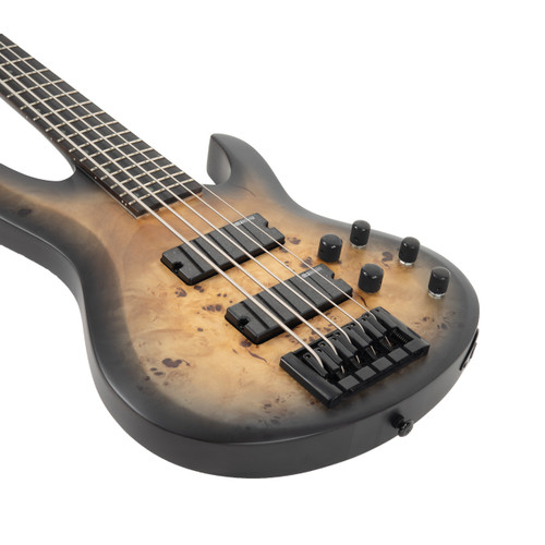 ESP LTD B-5 Ebony 5 String Bass - Charcoal Burst Satin