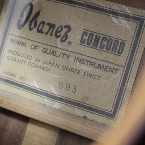 Vintage 1977 Ibanez Model 693 Concord "Lawsuit" Dreadnought Acoustic Guitar Natural Finish