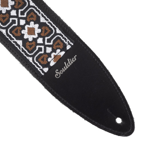 Souldier Torpedo 2.5" Guitar Strap - "Fillmore" White and Brown
