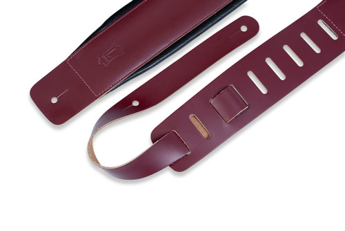 Levy's DM1PD-BRG Leather Guitar Strap 3" Padded Burgundy