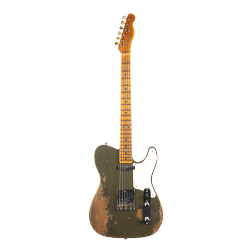 Fender Custom Shop Double Esquire Roasted Pine Super Heavy Relic - Olive Green