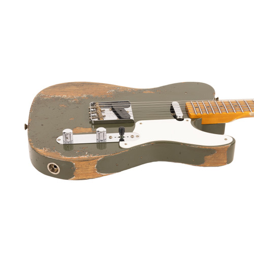 Fender Custom Shop Double Esquire Roasted Pine Super Heavy Relic - Olive Green
