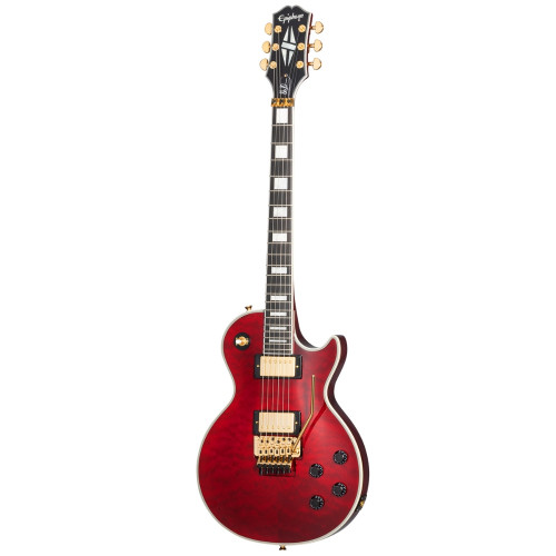Epiphone Alex Lifeson Les Paul Custom Axcess Quilt Top - Ruby