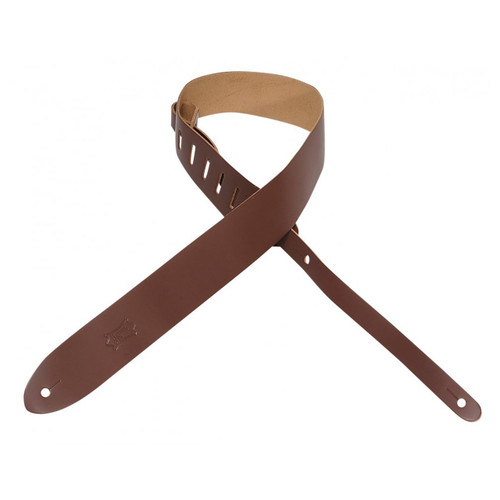 Levy's M12-BRN Leather Guitar Strap 2" Brown