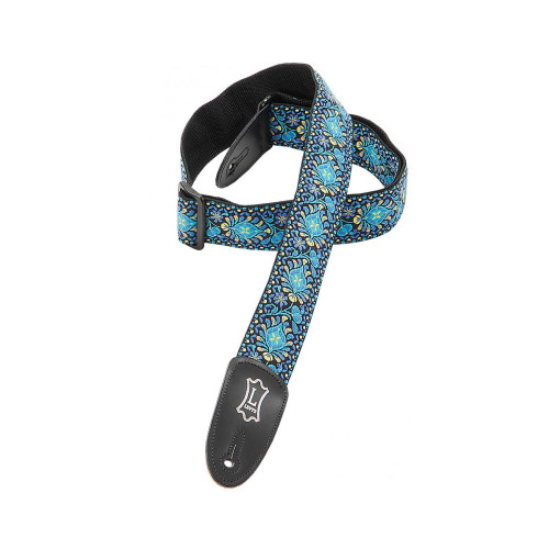 Levy's M8HT-04 Jacquard Weave Guitar Strap 2" 60's Hootenanny Funky Blue