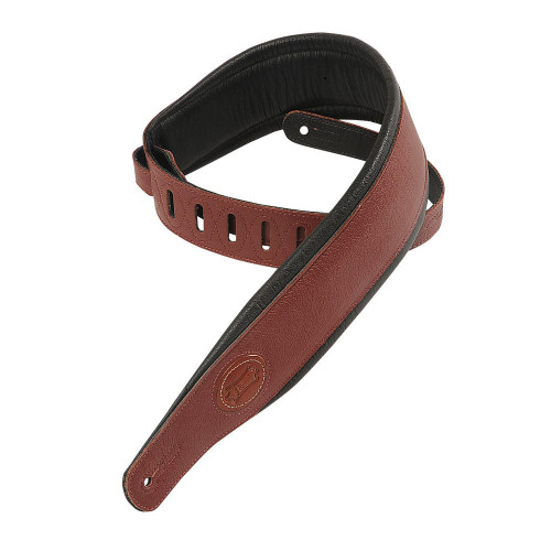 Levy's MSS2-BRG Garment Leather Guitar Strap 2 1/2" Signature Series Padded Burgundy