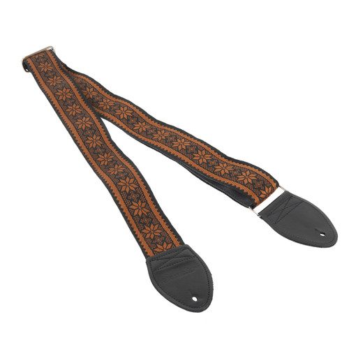 Souldier 2" Guitar Strap - "Poinsettia" Brown and Black