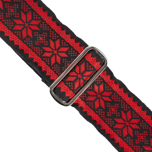 Souldier 2" Guitar Strap - "Poinsettia" Red and Black