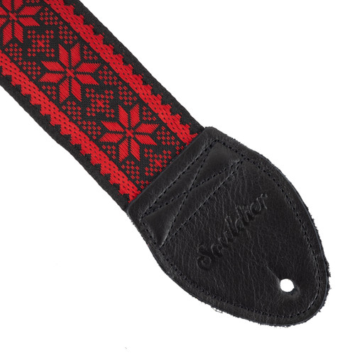 Souldier 2" Guitar Strap - "Poinsettia" Red and Black