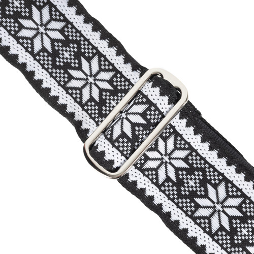 Souldier 2" Guitar Strap - "Poinsettia" White and Black