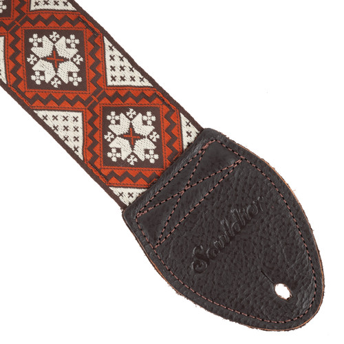 Souldier 2" Guitar Strap - "Rustic" Brown and Orange