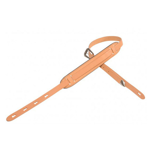 Levy's PM23-RUS Carving Leather Guitar Strap 1" with Movable Pad Russet