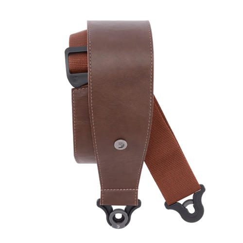 D'Addario Comfort Leather Auto Lock Guitar Strap 3" - Brown