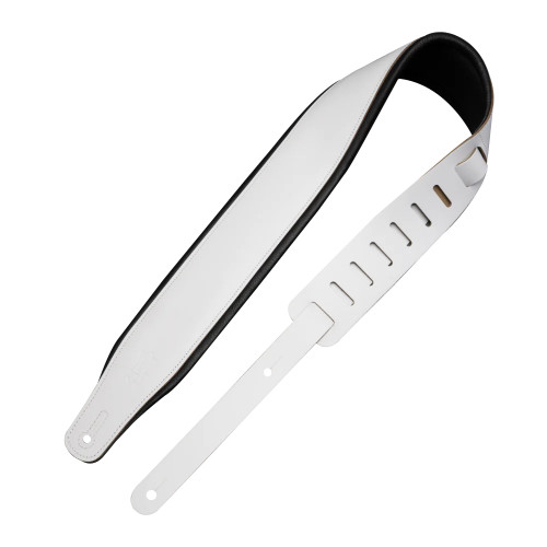 Levy's 3" Amped Leather Guitar Strap - White and Black Panda