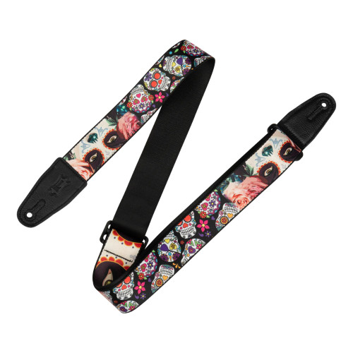 Levy's 2" Calaca Polyester Guitar Strap - Eyes and Skulls