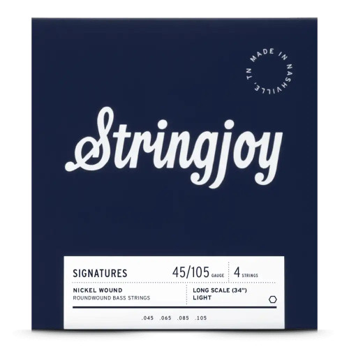 Stringjoy Long Scale Light Top Heavy Bottom Nickel Wound Bass Strings - 45-105