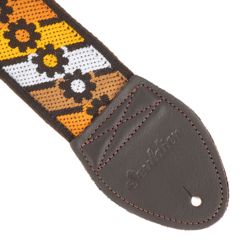 Souldier Daisy Chain Guitar Strap - Retro Orange & Yellow / Brown