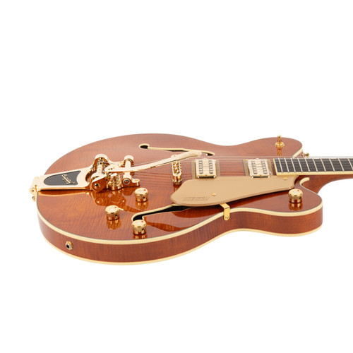 Gretsch Electromatic Flame Okoume Broadkaster Double-Cut - Roundup Orange