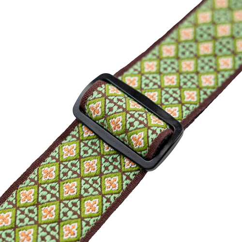 Levy's 2" Original Hootenanny Jacquard Weave Guitar Strap - Green Mosaic