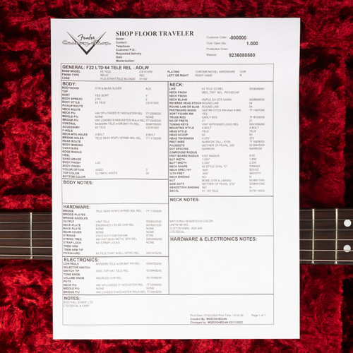 Used Fender Custom Shop '64 Telecaster Relic Aged Olympic White 2022