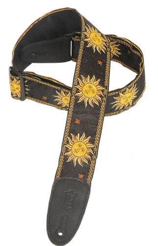 Levy's MPJG-SUN-BLK Jacquard Weave Guitar Strap 2" Sun Design Black