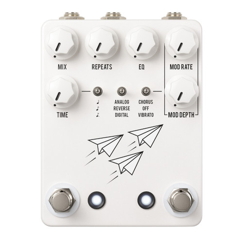 Used JHS Flight Delay Analog Digital Reverse Delay Pedal - White