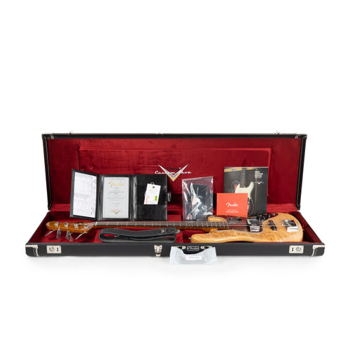 Fender Custom Shop Artisan Maple Burl Jazz Bass - Aged Natural