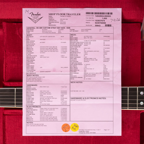 Fender Custom Shop American Custom Stratocaster NOS - Sienna Sunburst