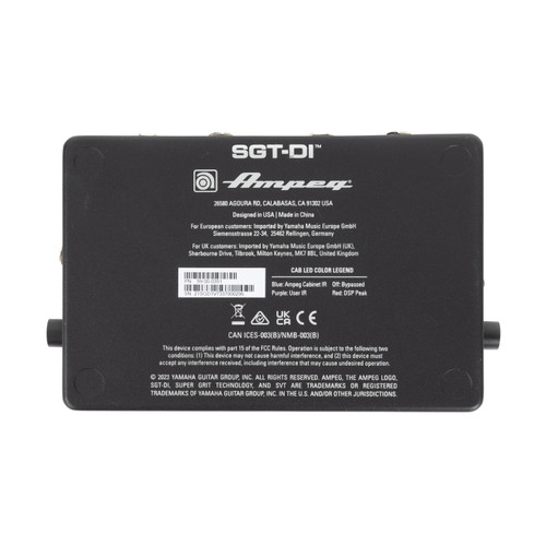 Used Ampeg SGT-DI Bass Preamp Pedal