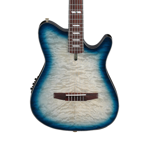 Used Ibanez FRH20QMNCTL Acoustic-Electric Nylon - Cosmic Blue Sunburst Low Gloss