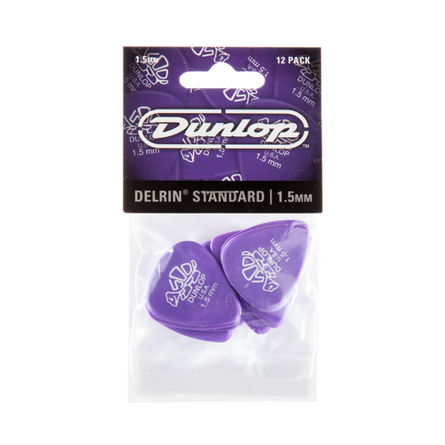 Dunlop 41P150 Delrin 500 1.5mm Picks - 12 Pack