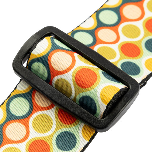 Levy's Mid Century Modern Series Guitar Strap - Red, Blue, Green & Gold MCM Bubbles