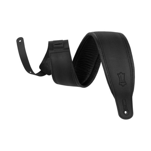 Levy's 3" Top Grain Foam-Wrapped Leather Guitar Strap - Matte Black