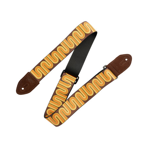 Levy's Mid Century Modern Series Guitar Strap - Brown & Orange Sunset Groove