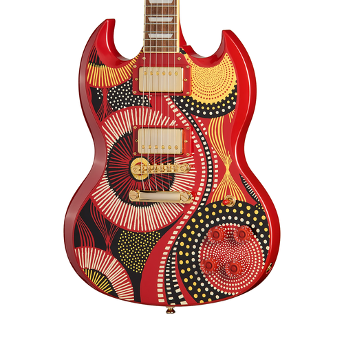 Epiphone Fatoumata Diawara SG - Ember Red with Malian Graphic