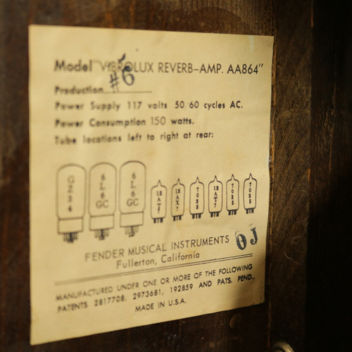 Vintage Fender Vibrolux Reverb 35W 2x10 Tube Combo Amp 1965
