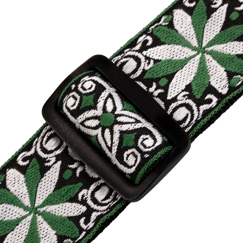 Levy's 2" 60s Hootenanny Jacquard Weave Guitar Strap - Green Flower