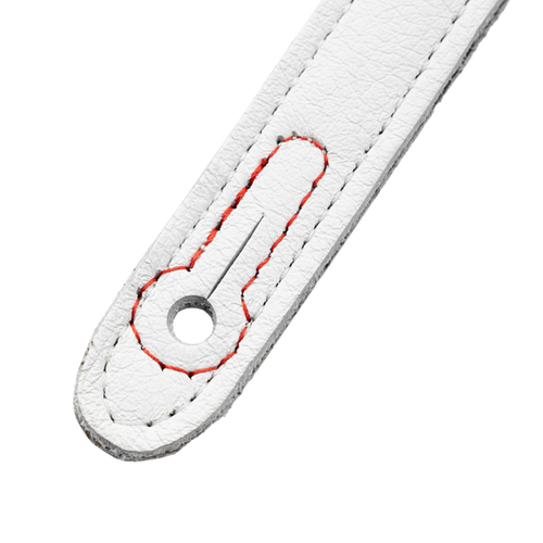 Levy's 2.5" Rebel Series Red Studded Garment Leather Strap - White