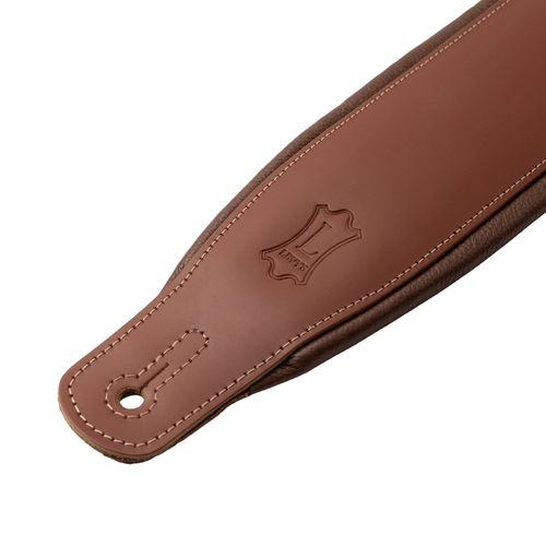 Levy's 3" Amped Series Top Grain Leather Guitar Strap - Black