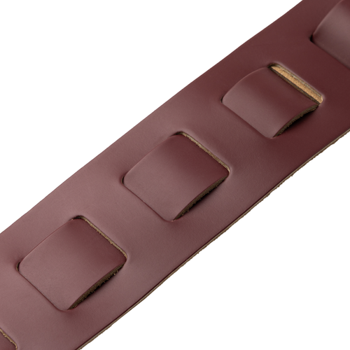 Levy's 3" Amped Series Top Grain Leather Guitar Strap - Burgundy
