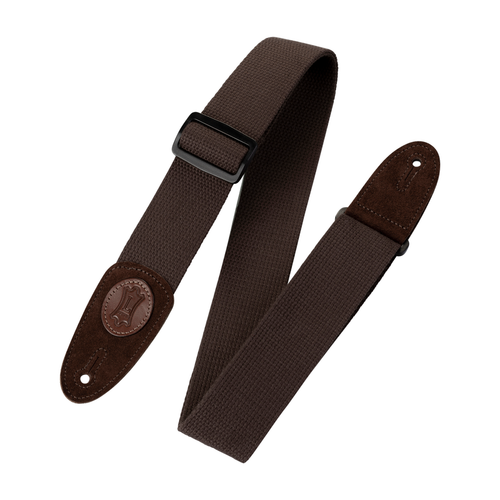 Levy's Cotton Guitar Strap XL 2" Signature Series Suede Ends Brown