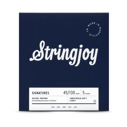 Stringjoy 5 String Bass Strings Long Scale Nickel Wound - 45-130