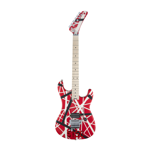 EVH Striped Series 5150 Maple - Red with Black and White Stripes