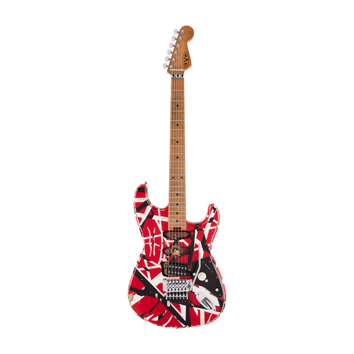 EVH Striped Series Frankenstein Frankie Maple - Red with Black Stripes Relic