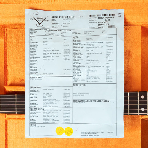 Fender Custom Shop Artisan Korina Stratocaster - Chocolate 3-Color Sunburst