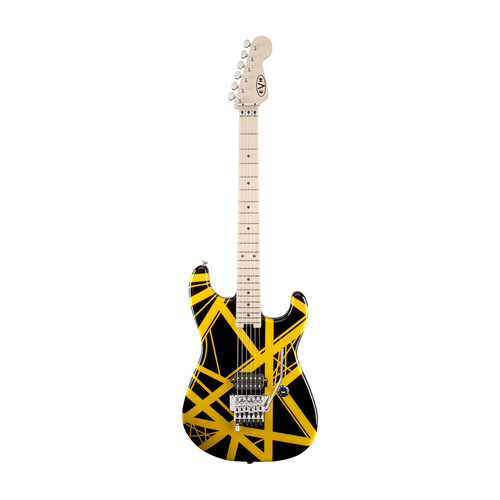 EVH Striped Series Maple - Black with Yellow Stripes