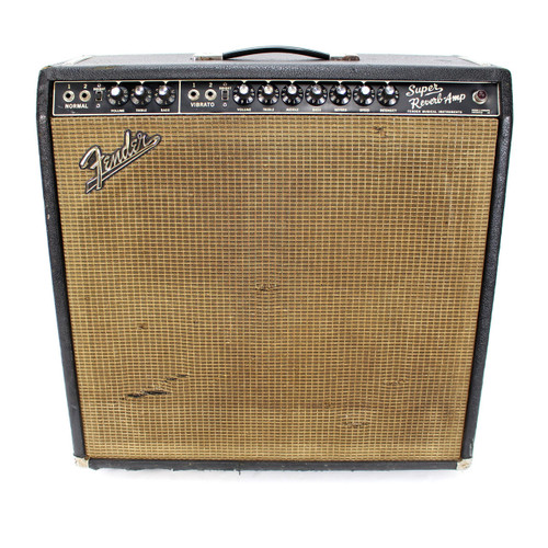Vintage 1966 Blackface Fender Super Reverb 40W 4x10 Tube Combo Amp