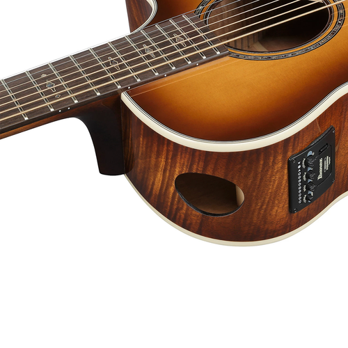 Used Ibanez AE3007FMH 7-String Acoustic-Electric - Tobacco Edge Burst High Gloss