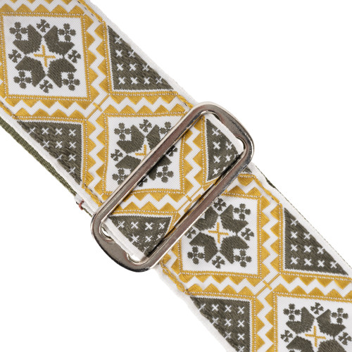 Souldier "Rustic" 2" Guitar Strap in Charcoal & Gold with Olive Ends